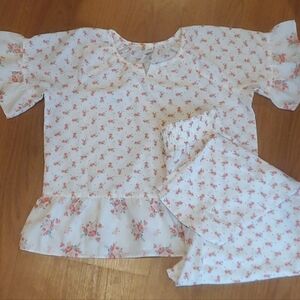 GAP Girl's 2-Piece Floral Print Pajama Set Loungewear Sleepwear